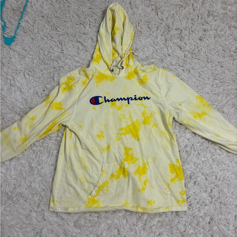 Custom made Champion Yellow Tie Dye Sweatshirt